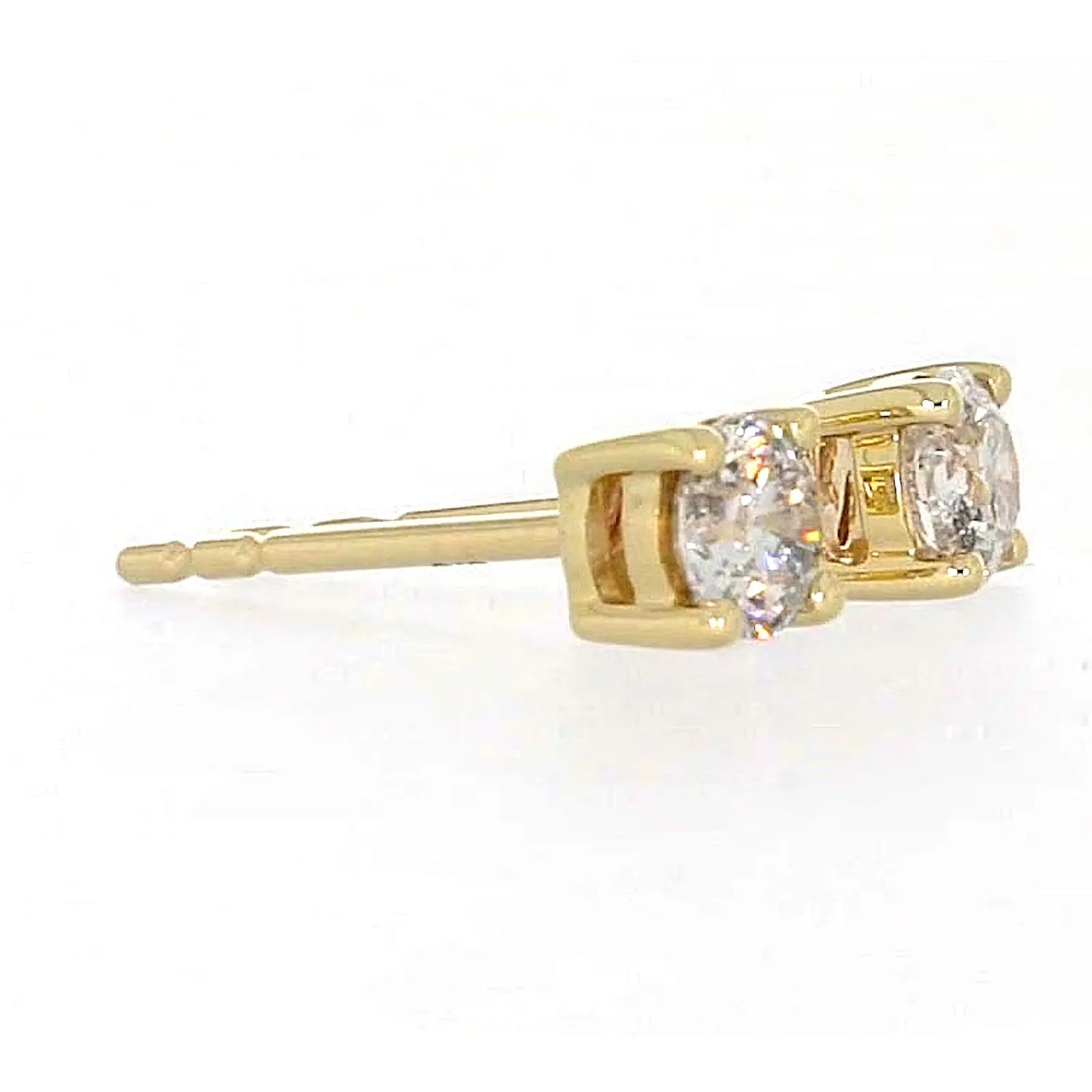 Solitaire 9ct Yellow Gold Round Brilliant Cut 1/2 CARAT tw of Diamonds Stud Earrings