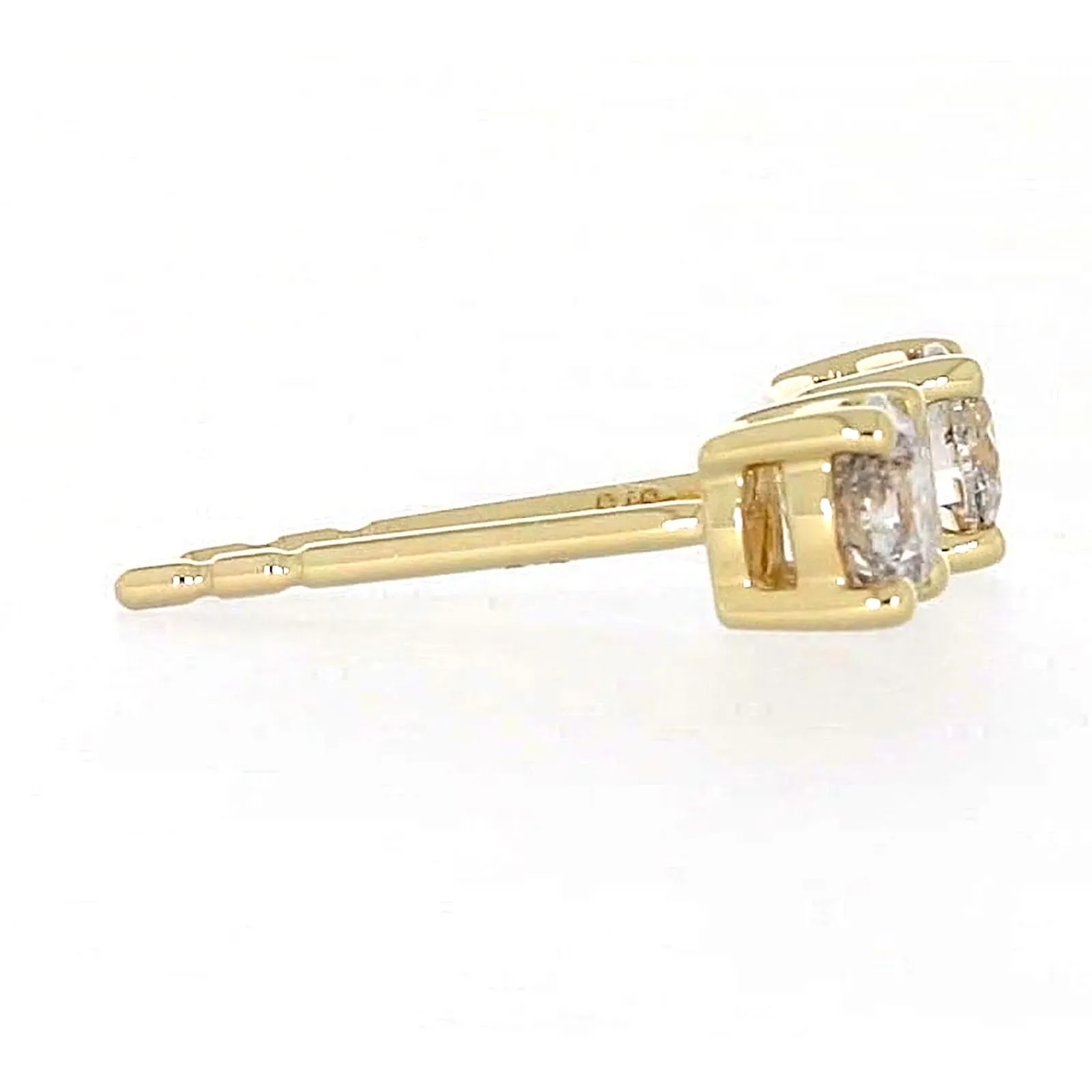 Solitaire 9ct Yellow Gold Round Brilliant Cut 1/2 CARAT tw of Diamonds Stud Earrings