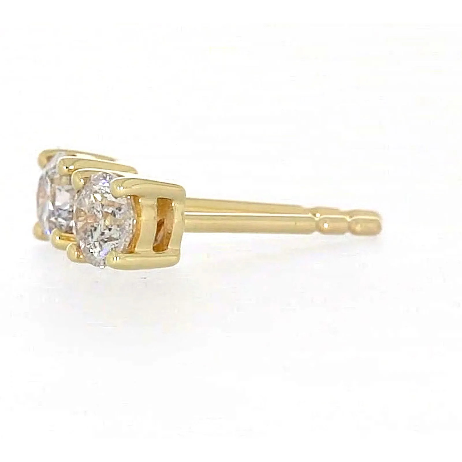 Solitaire 9ct Yellow Gold Round Brilliant Cut 1/2 CARAT tw of Diamonds Stud Earrings