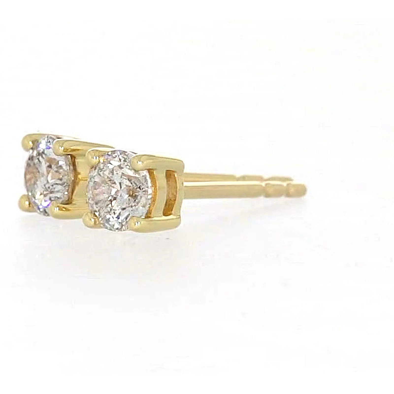 Solitaire 9ct Yellow Gold Round Brilliant Cut 1/2 CARAT tw of Diamonds Stud Earrings
