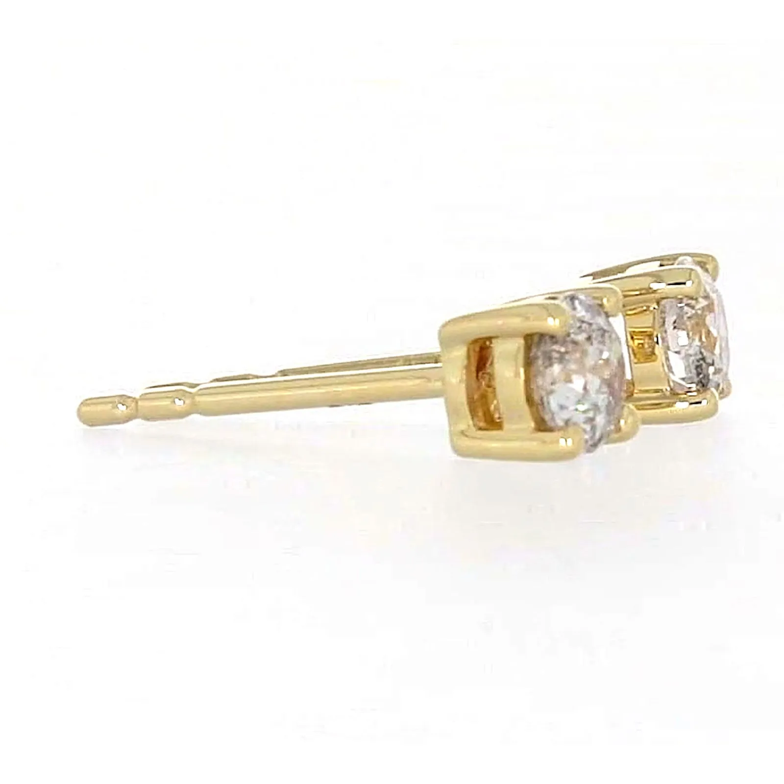Solitaire 9ct Yellow Gold Round Brilliant Cut 1/2 CARAT tw of Diamonds Stud Earrings