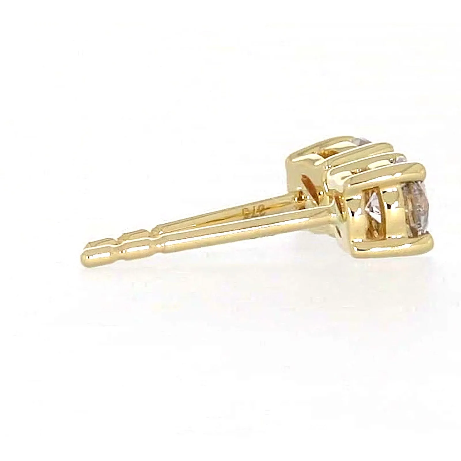 Solitaire 9ct Yellow Gold Round Brilliant Cut 1/2 CARAT tw of Diamonds Stud Earrings