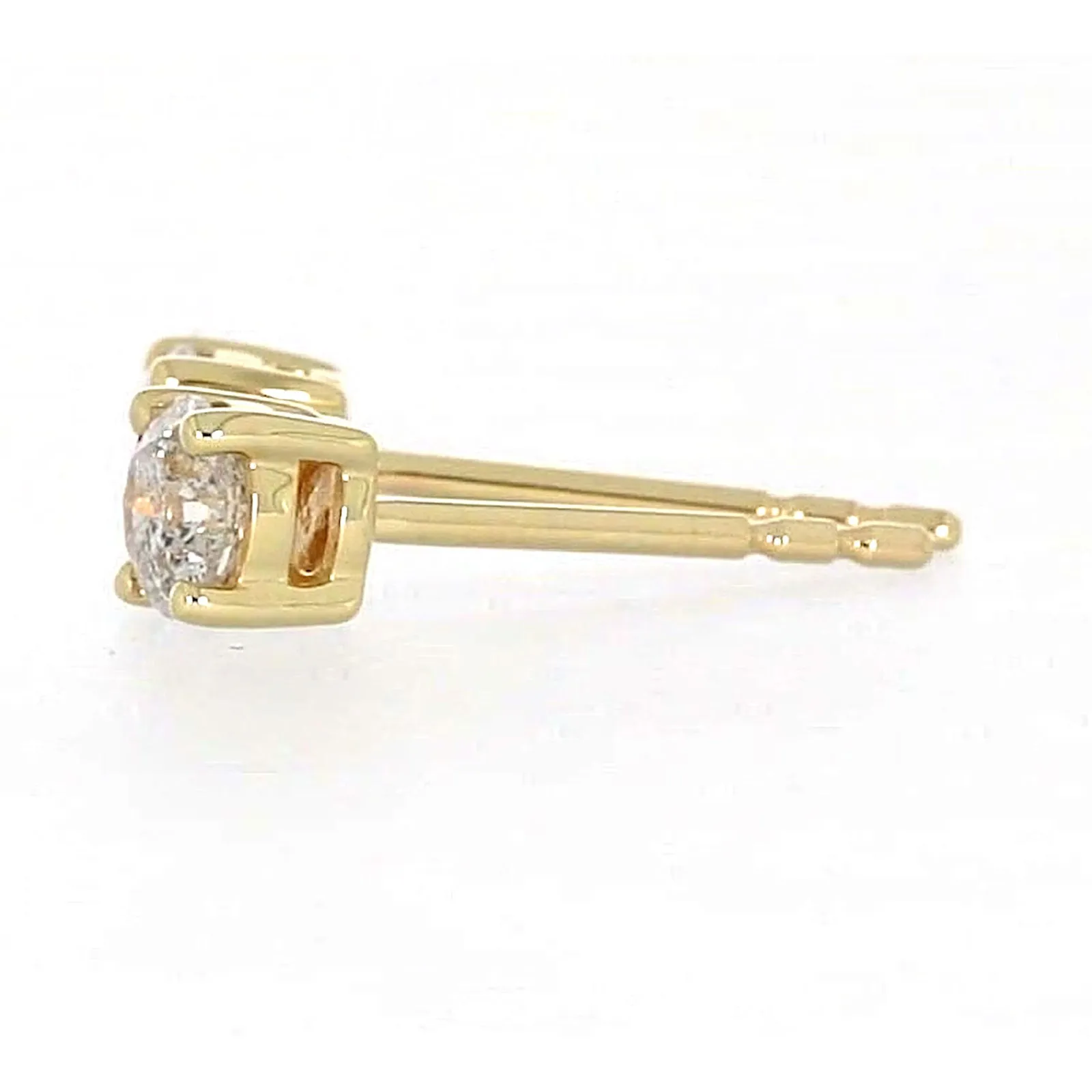 Solitaire 9ct Yellow Gold Round Brilliant Cut 1/2 CARAT tw of Diamonds Stud Earrings