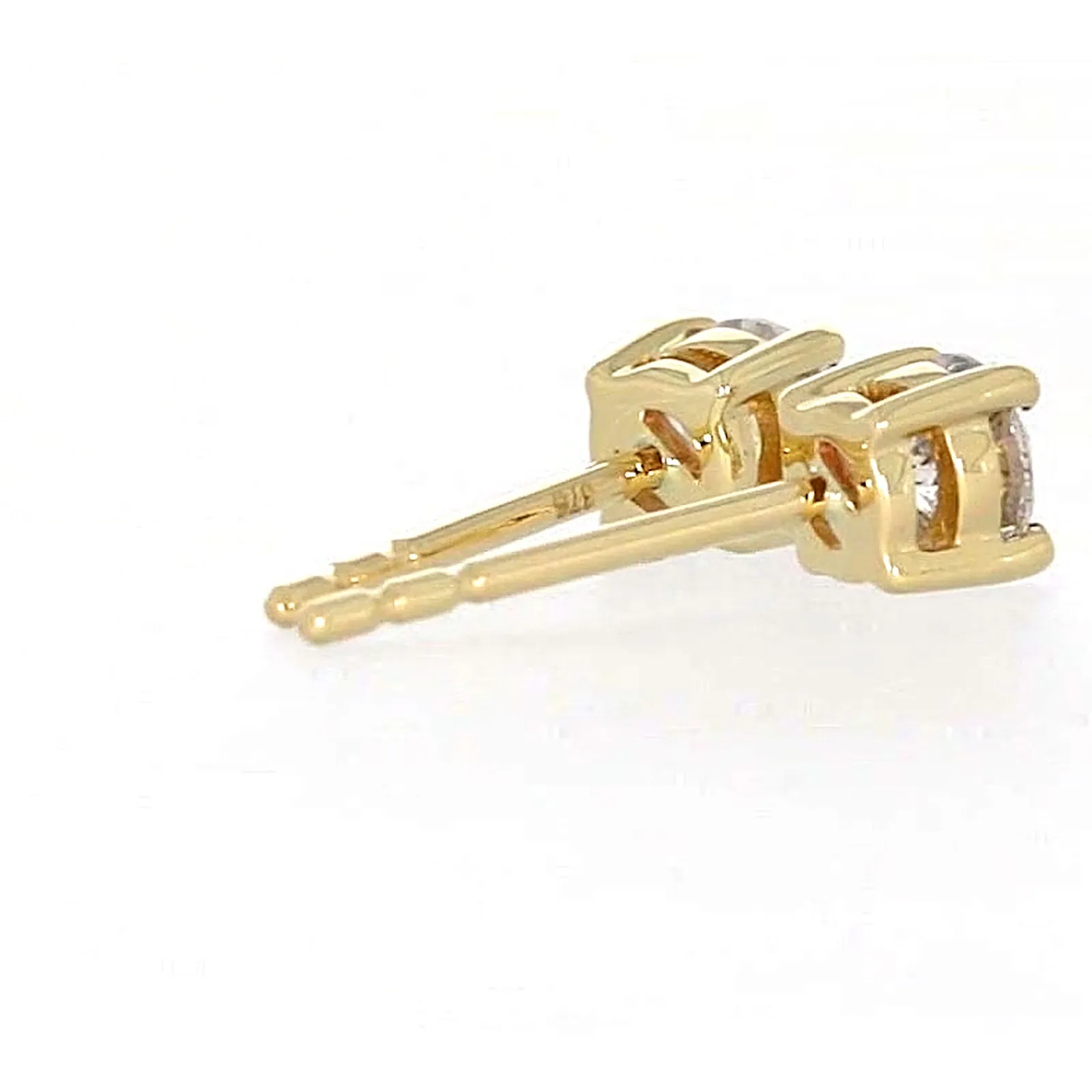 Solitaire 9ct Yellow Gold Round Brilliant Cut 1/2 CARAT tw of Diamonds Stud Earrings