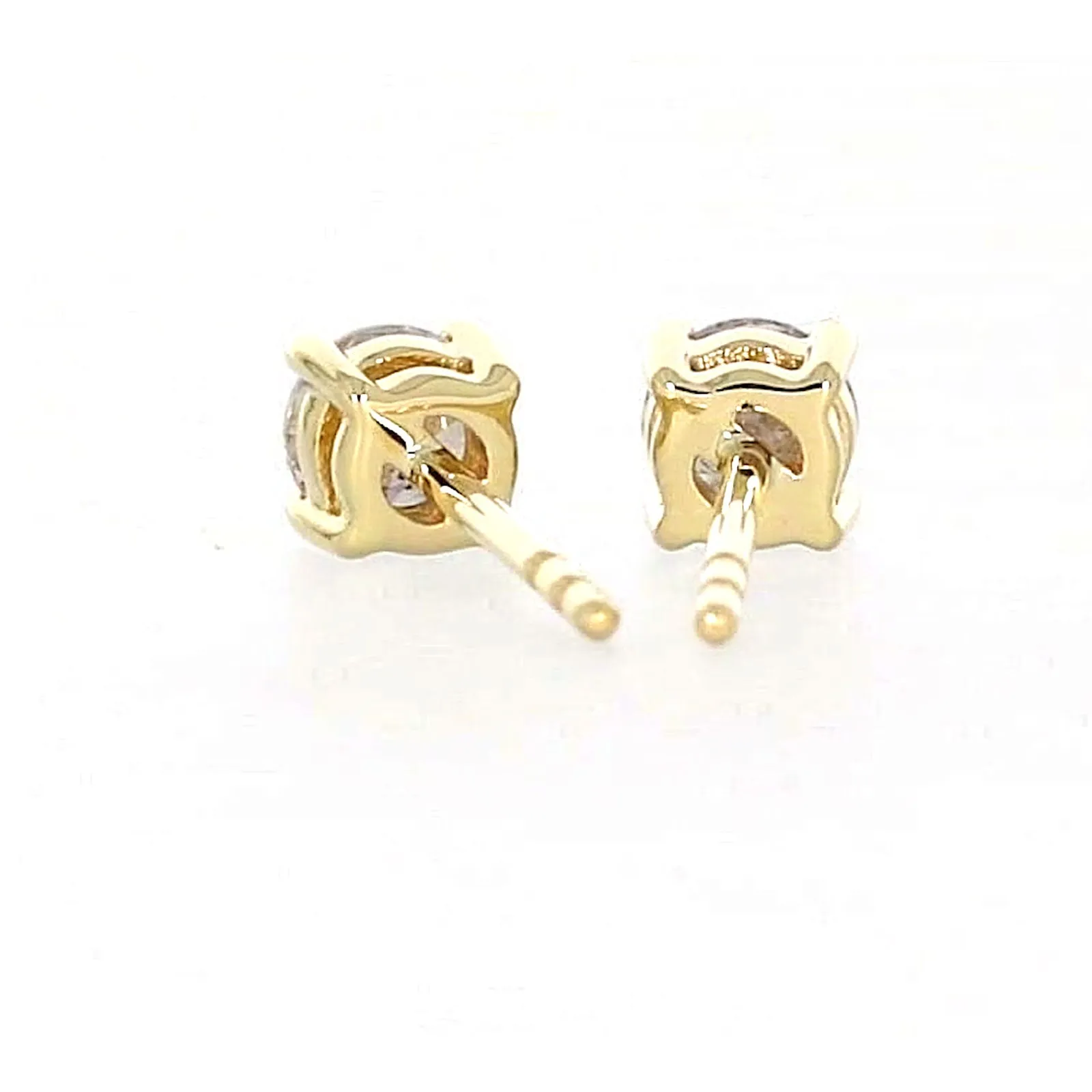 Solitaire 9ct Yellow Gold Round Brilliant Cut 1/2 CARAT tw of Diamonds Stud Earrings
