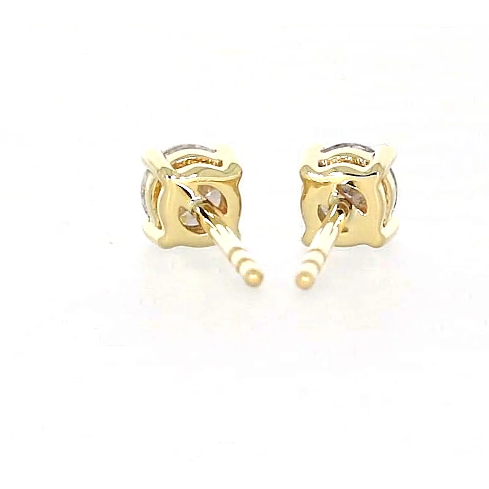 Solitaire 9ct Yellow Gold Round Brilliant Cut 1/2 CARAT tw of Diamonds Stud Earrings