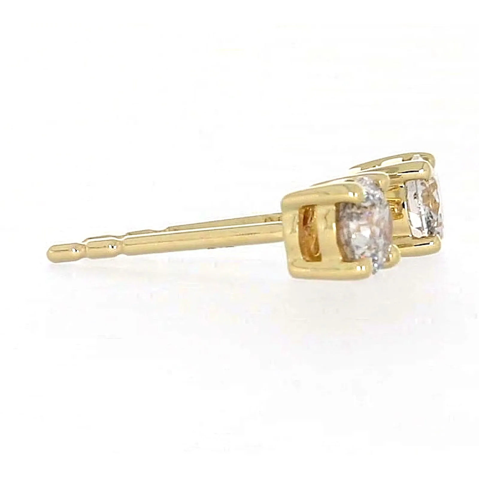 Solitaire 9ct Yellow Gold Round Brilliant Cut 1/2 CARAT tw of Diamonds Stud Earrings