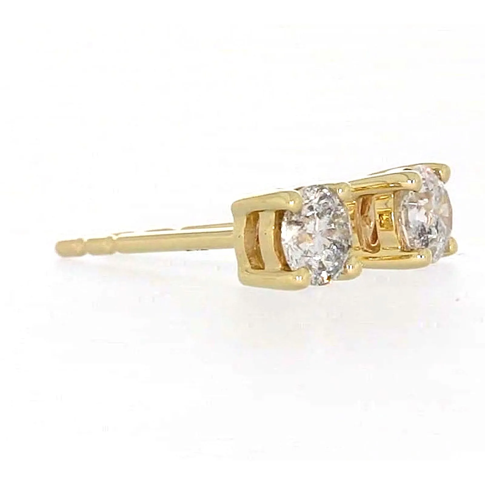 Solitaire 9ct Yellow Gold Round Brilliant Cut 1/2 CARAT tw of Diamonds Stud Earrings