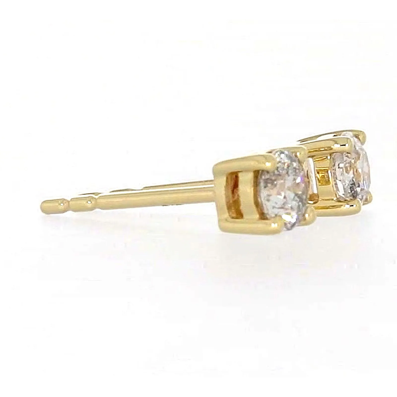Solitaire 9ct Yellow Gold Round Brilliant Cut 1/2 CARAT tw of Diamonds Stud Earrings