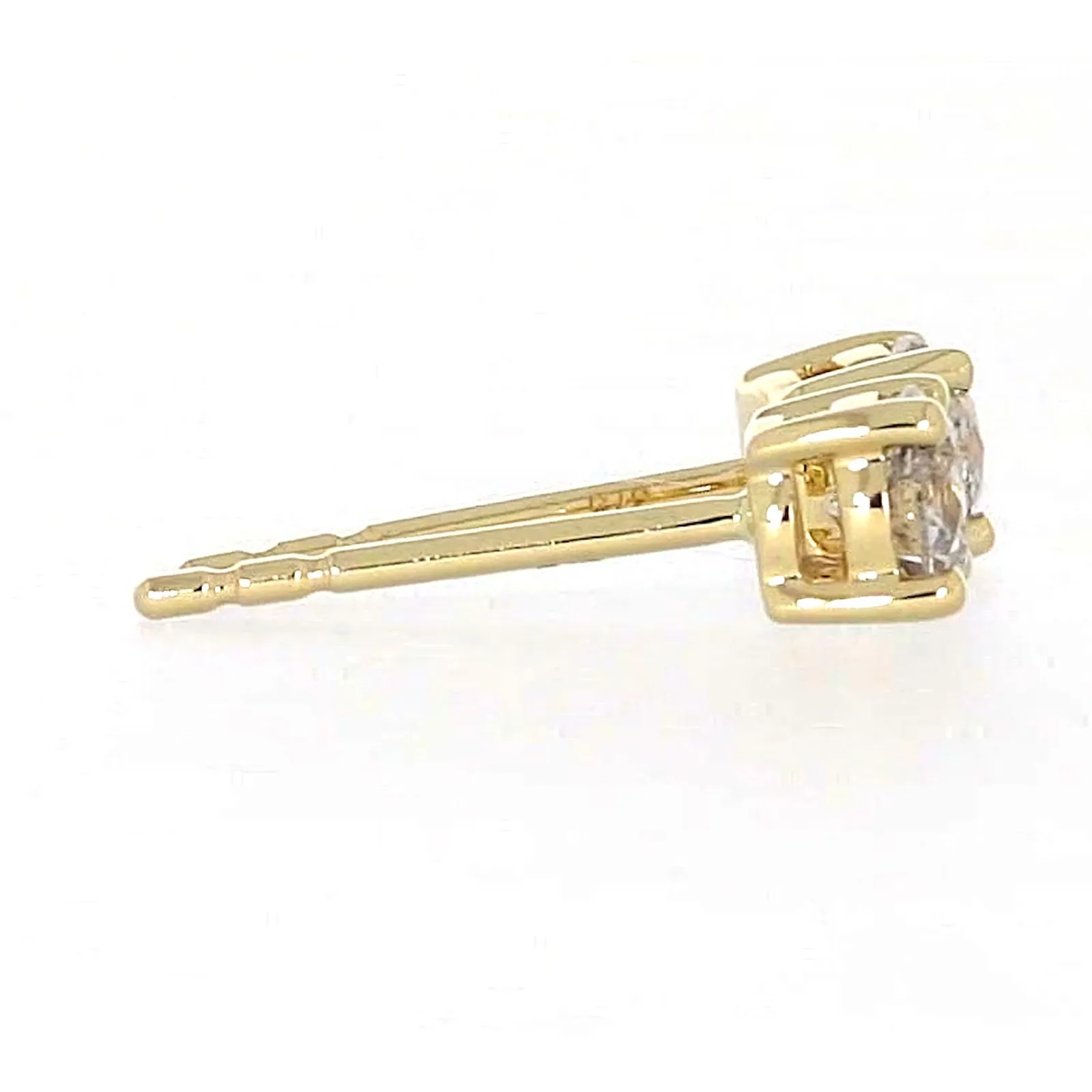 Solitaire 9ct Yellow Gold Round Brilliant Cut 1/2 CARAT tw of Diamonds Stud Earrings