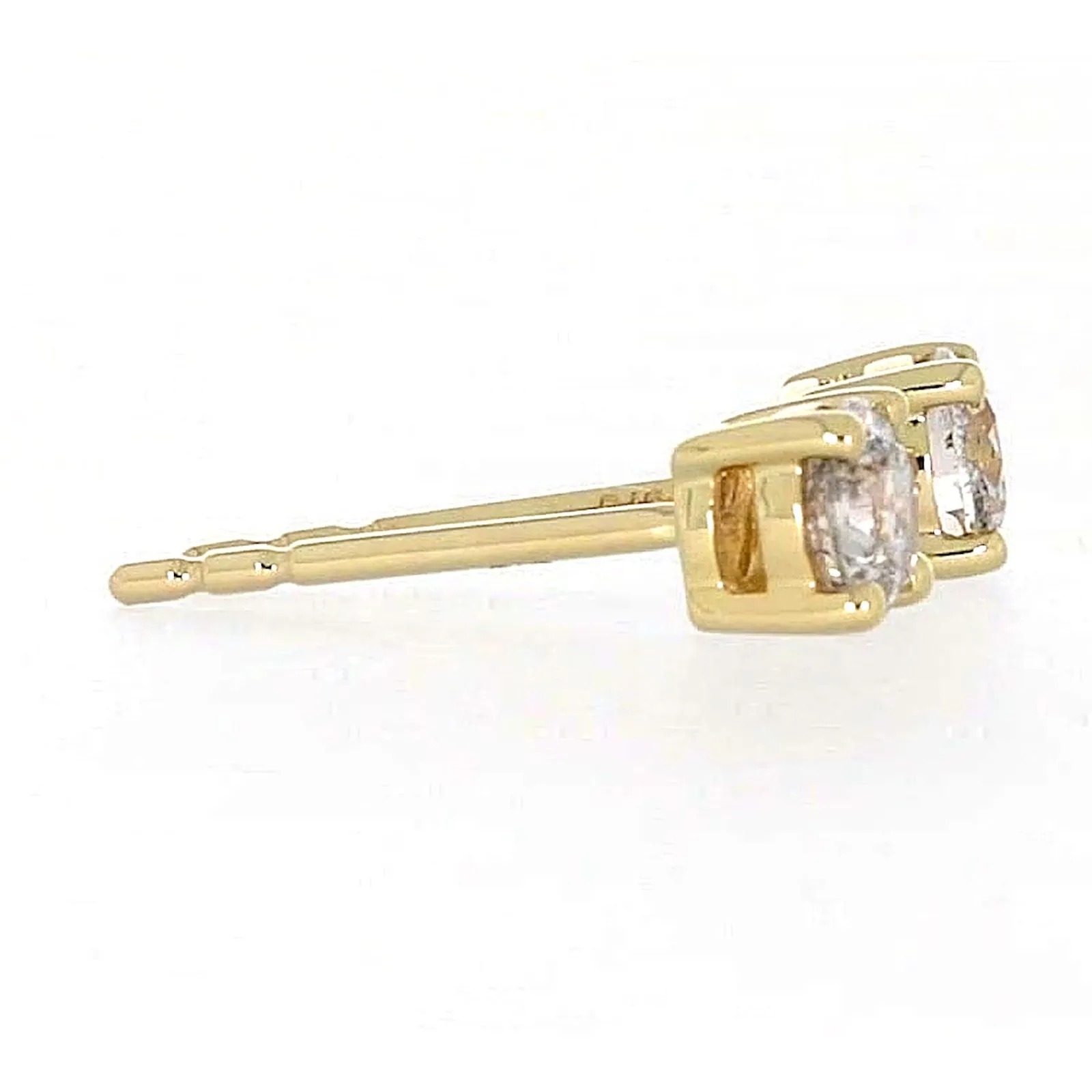 Solitaire 9ct Yellow Gold Round Brilliant Cut 1/2 CARAT tw of Diamonds Stud Earrings