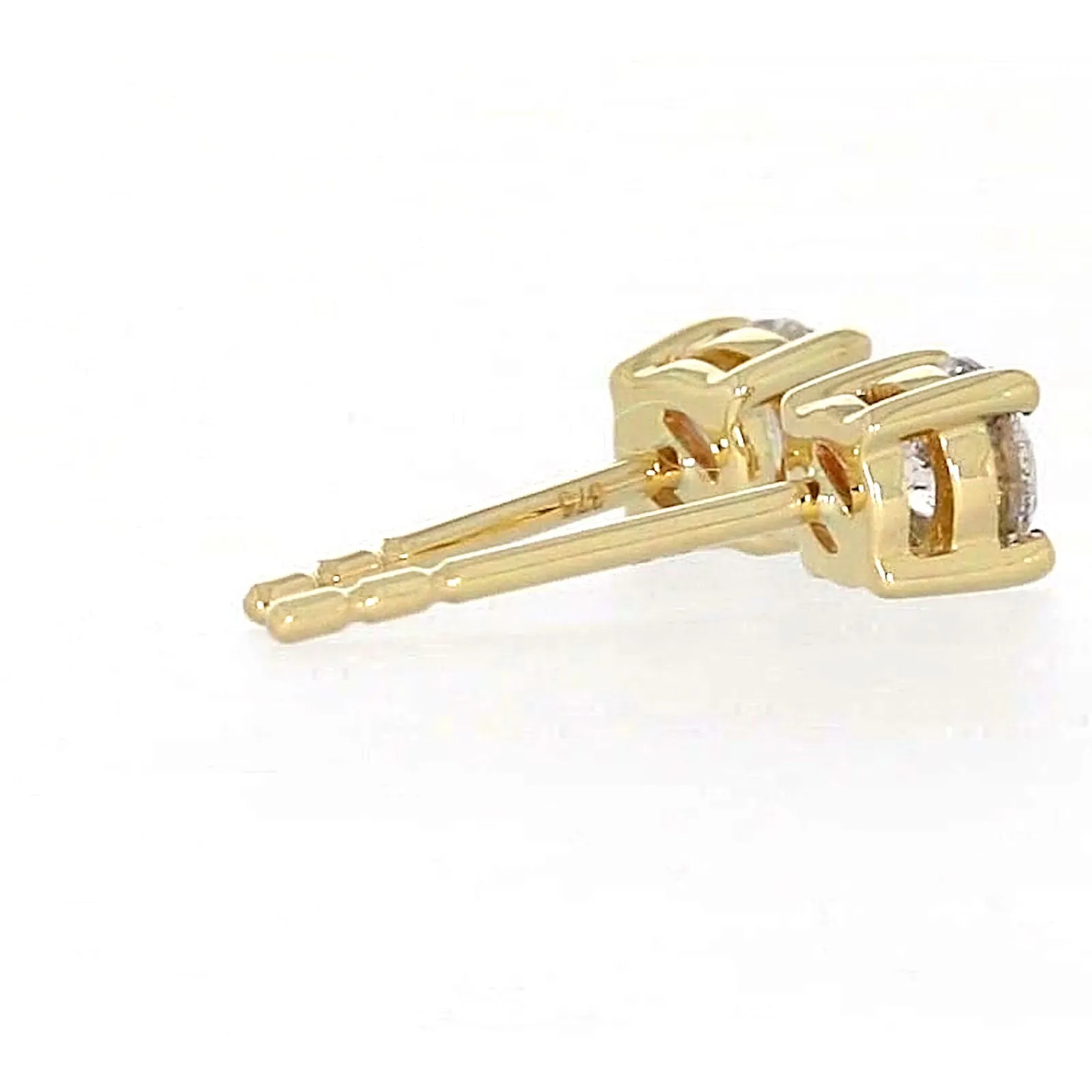 Solitaire 9ct Yellow Gold Round Brilliant Cut 1/2 CARAT tw of Diamonds Stud Earrings