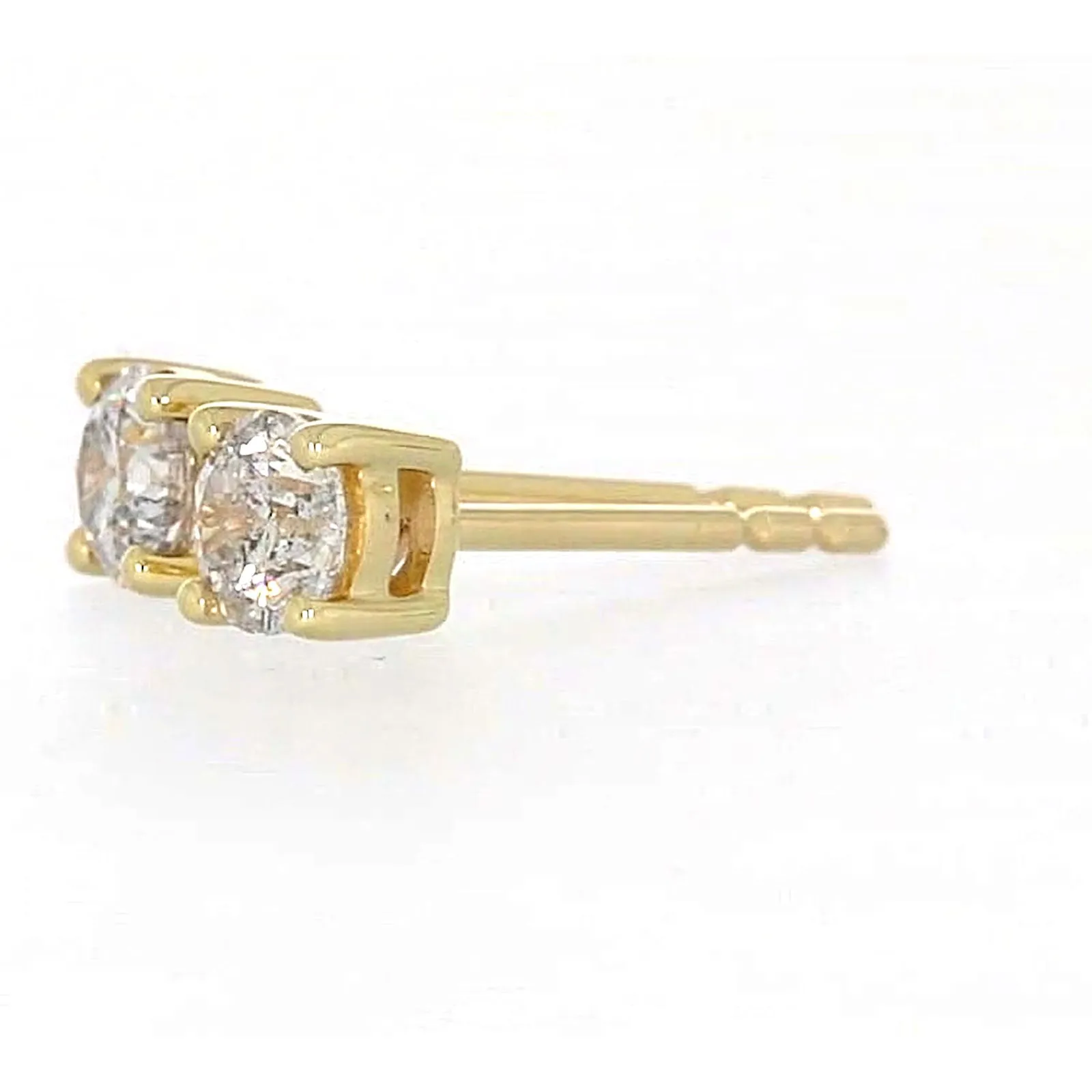 Solitaire 9ct Yellow Gold Round Brilliant Cut 1/2 CARAT tw of Diamonds Stud Earrings