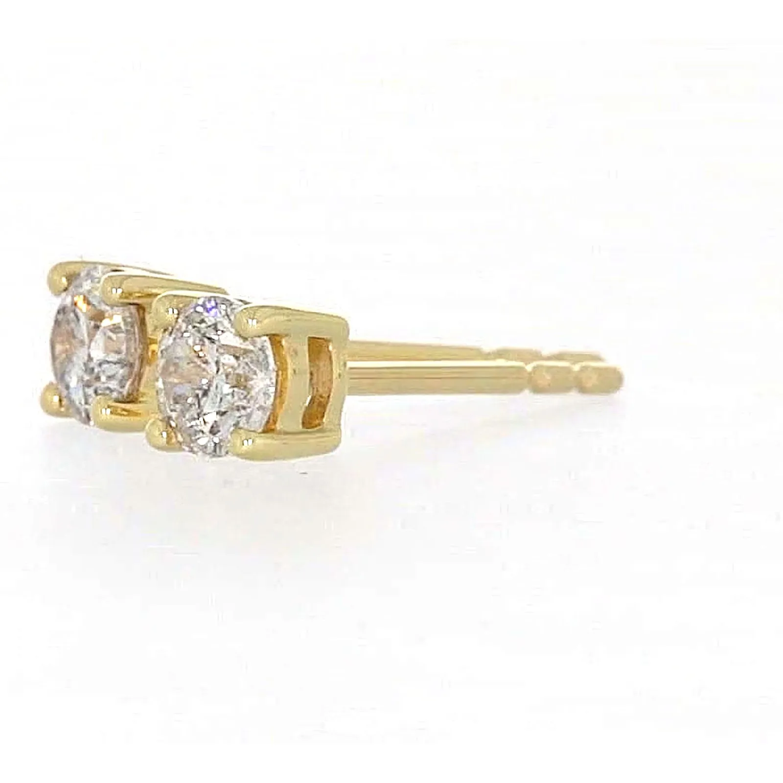 Solitaire 9ct Yellow Gold Round Brilliant Cut 1/2 CARAT tw of Diamonds Stud Earrings