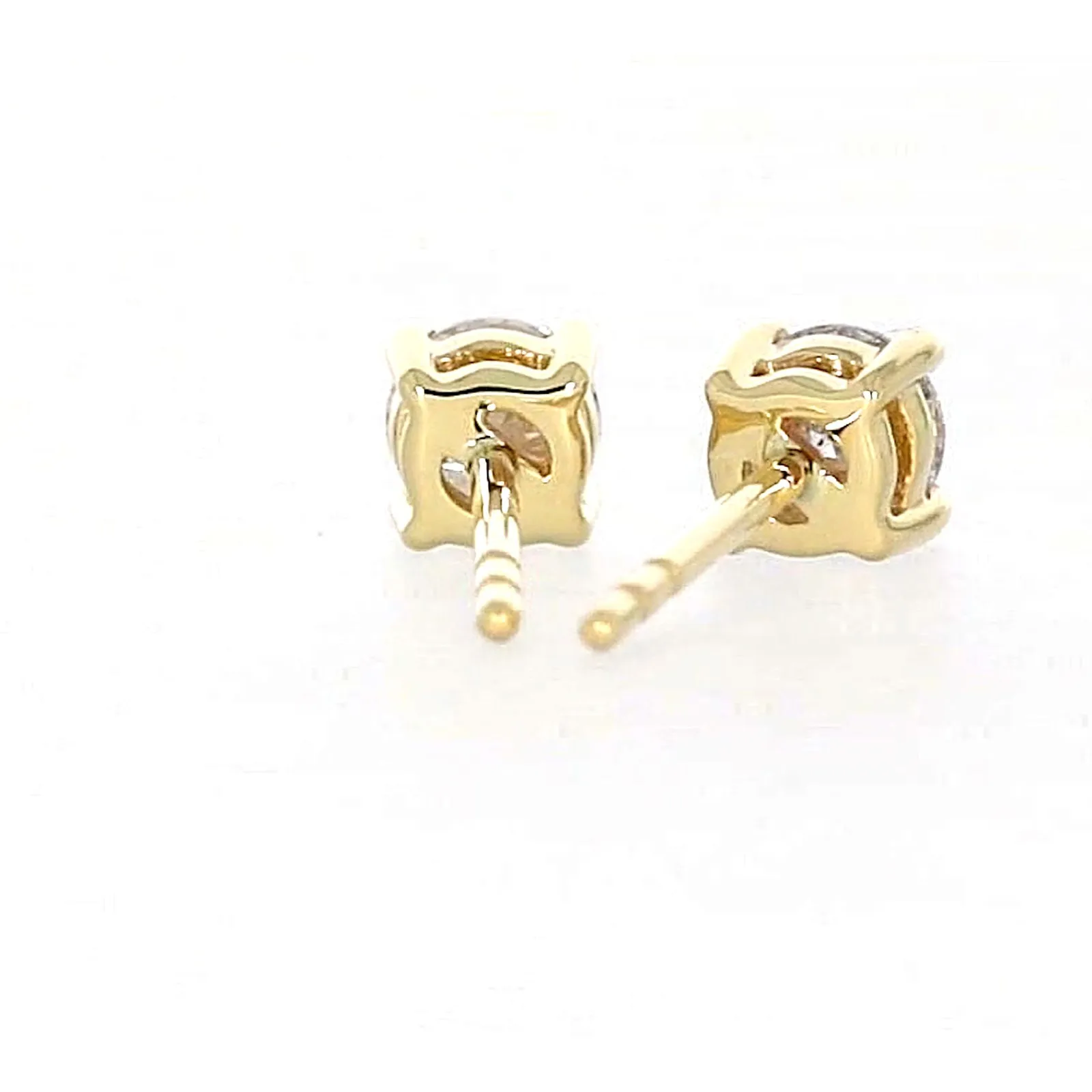 Solitaire 9ct Yellow Gold Round Brilliant Cut 1/2 CARAT tw of Diamonds Stud Earrings