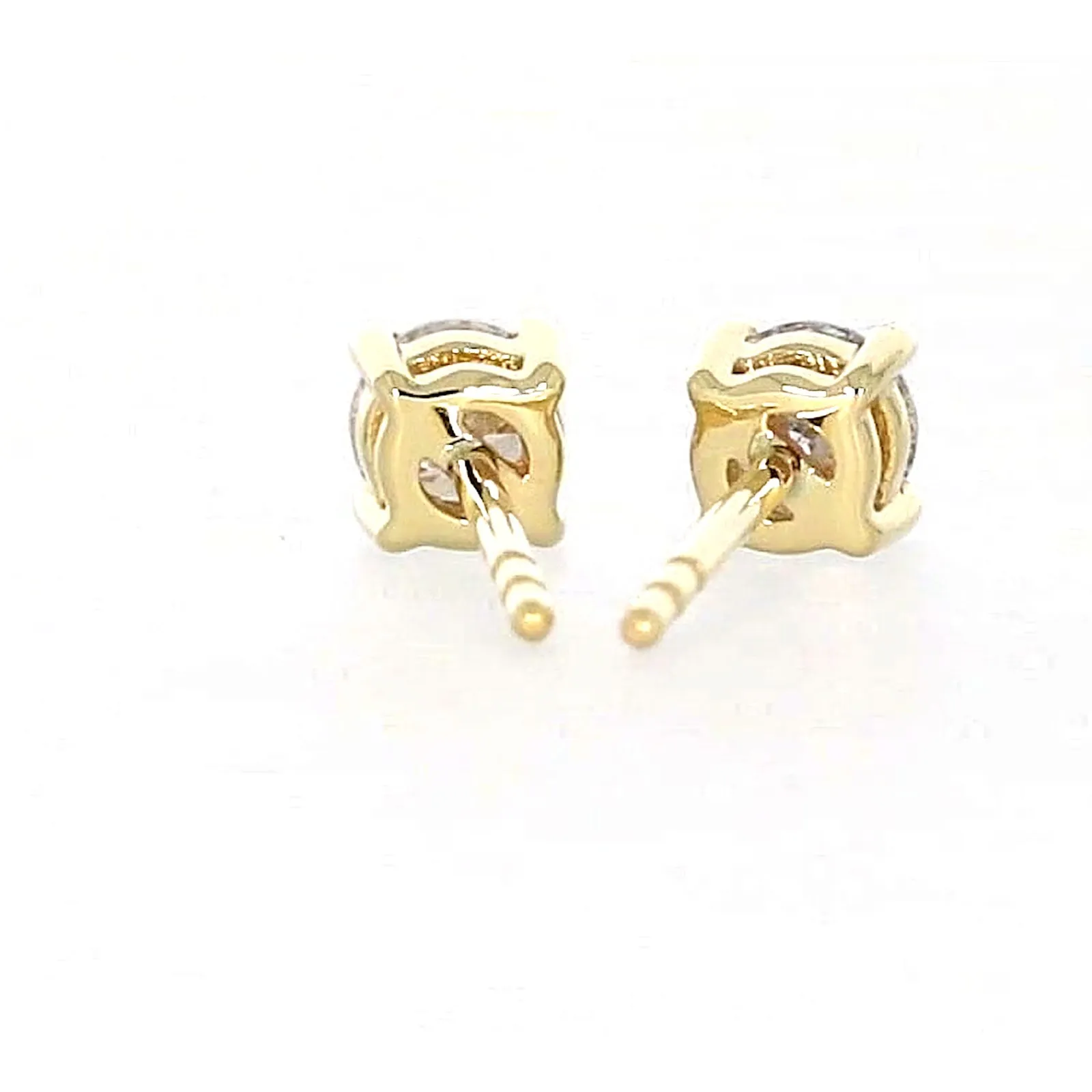 Solitaire 9ct Yellow Gold Round Brilliant Cut 1/2 CARAT tw of Diamonds Stud Earrings