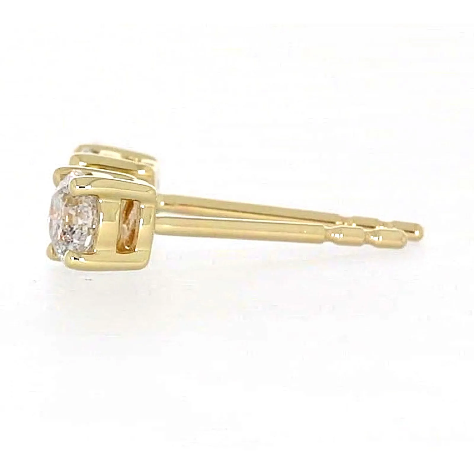 Solitaire 9ct Yellow Gold Round Brilliant Cut 1/2 CARAT tw of Diamonds Stud Earrings