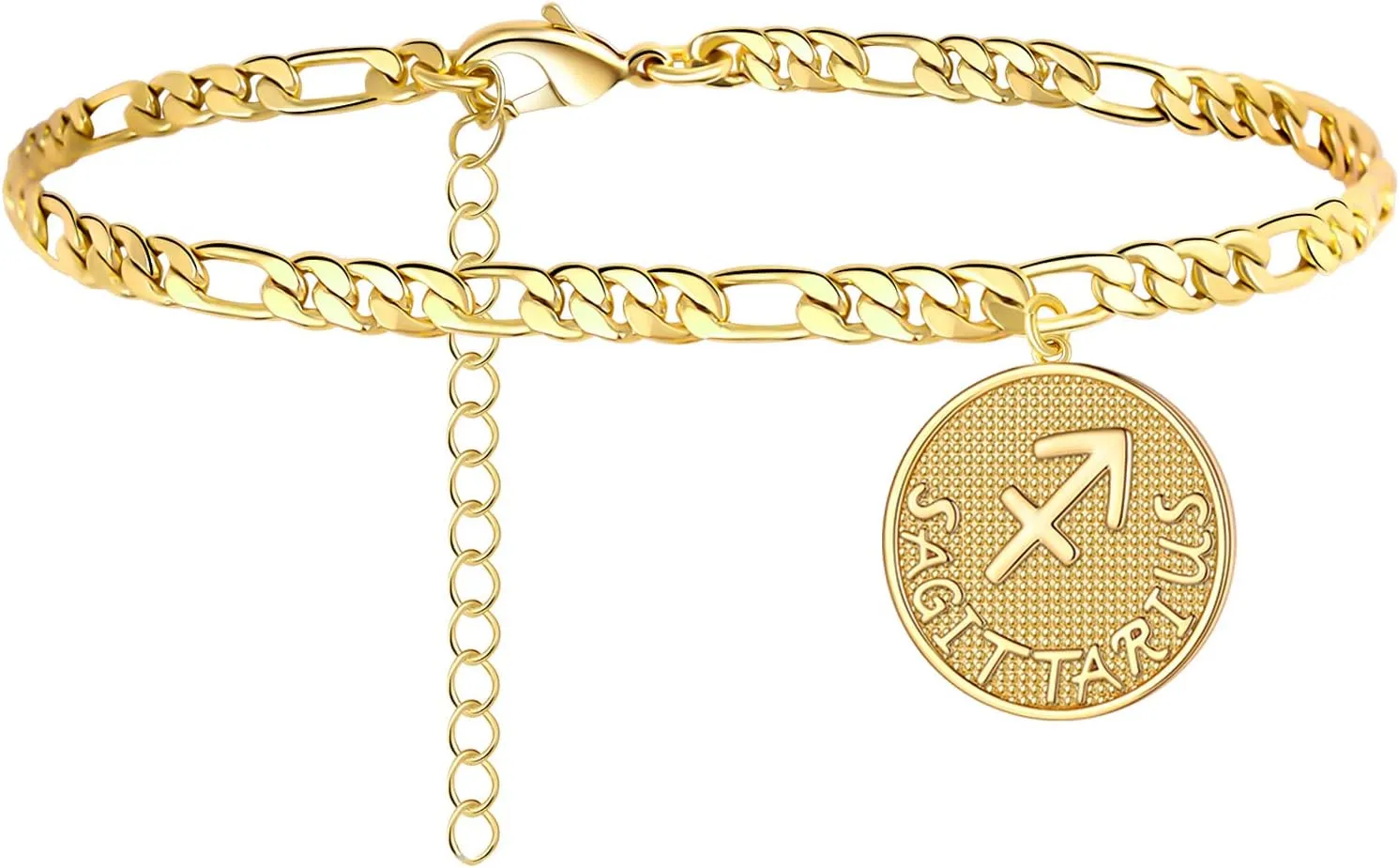 Sora Tuki Zodiac Ankle Bracelets for Women Silver Anklet 14K Real Gold Plated Zodiac Anklets for Women Horoscope Constellation Anklet Zodiac Sign Beach Foot Jewelry