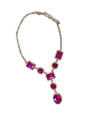 Southern Grace Women's Go Time Fuchsia Stone Necklace