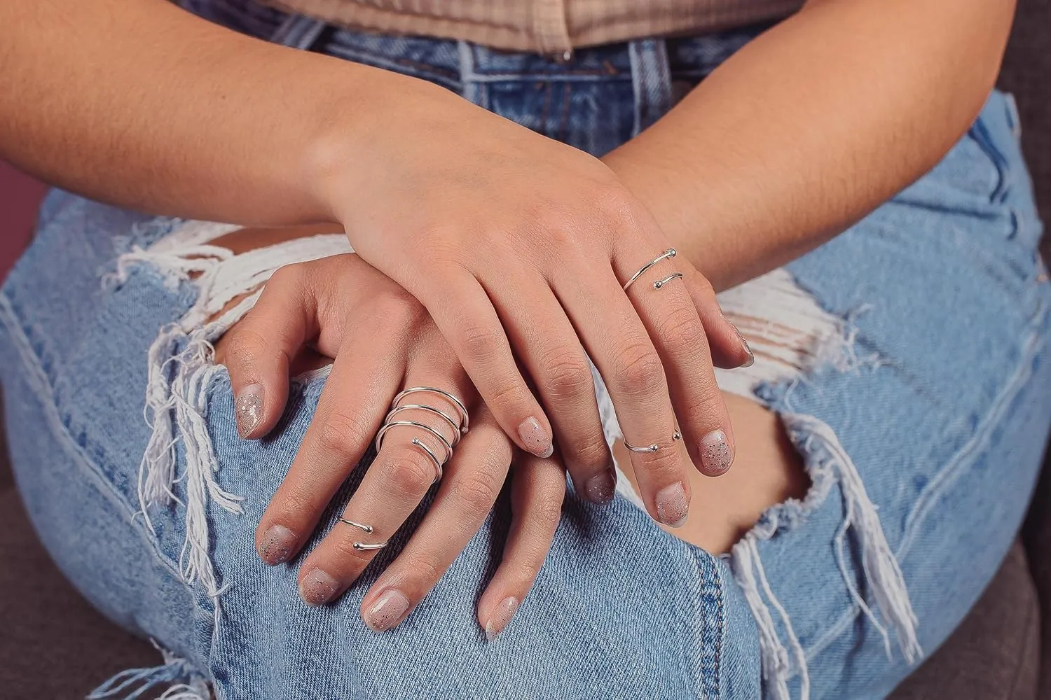 Spiral Bypass Ring | Adjustable Sterling Silver Wrap Around Coil Ring | Jewelry for Women and Girls | Comfort Fit | USA Sizes 4-12 (12)