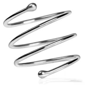 Spiral Bypass Ring | Adjustable Sterling Silver Wrap Around Coil Ring | Jewelry for Women and Girls | Comfort Fit | USA Sizes 4-12 (12)