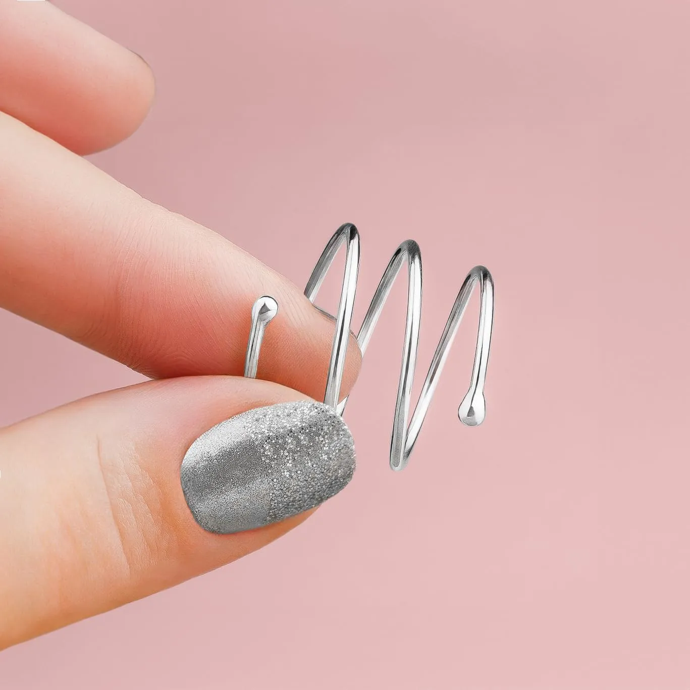 Spiral Bypass Ring | Adjustable Sterling Silver Wrap Around Coil Ring | Jewelry for Women and Girls | Comfort Fit | USA Sizes 4-12 (12)