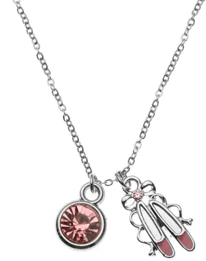 Sportybella Girls Dance Necklace  Ballet Dancer & Ballet Shoes Charm Pendant with Pink Crystal  Ballerina Jewelry Gift for Dancers, Recitals & Dance Competitions