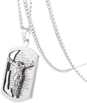 Stainless Steel Pendant Gold Color Jesus Dog Tag Pendant Necklace For Men Women Religious Amulet Jewelry