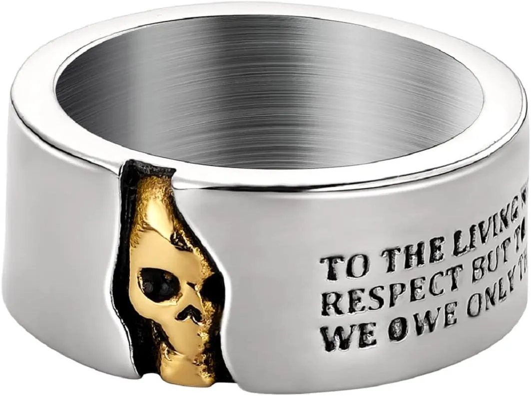 Stainless Steel Skull Rings for Men Women Gothic Skull Vintage Antique Style Biker Cocktail Party Halloween Biker Ring
