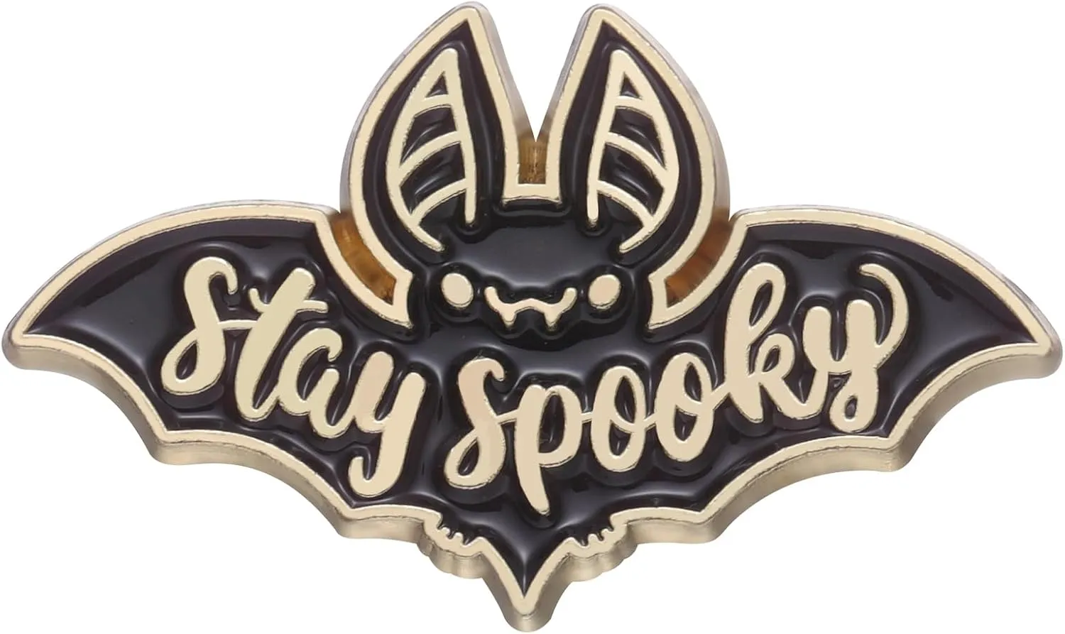 Stay Spooky Enamel Lapel Pin Bat Hero Animal Brooch Metal Badge Black Bat Clothing Accessory Corsage Collar Pin