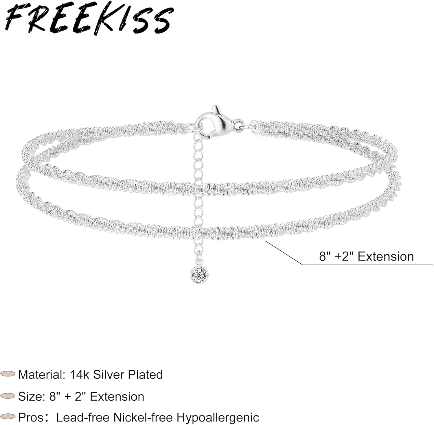 Sterling Silver Ankle Bracelets for Women: Dainty Layered Waterproof Anklet for Women Adjustable Womens Anklet Set Stackable Figaro Beaded Cuban Link Anklets Beach Jewelry for Women