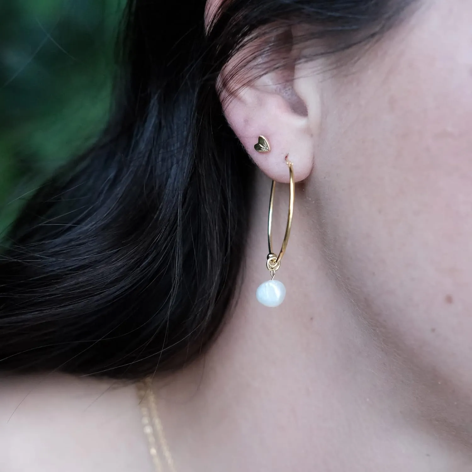 Sterling Silver Cubic Zirconia Ear Studs | Gold Stud Earrings with CZ | 18K Gold Plated Sterling Silver Earrings | Dainty Silver Three CZ Stud Earrings