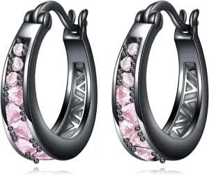 Sterling Silver Hoop Earrings Small Hoop Sun/Leaf/Triangle Huggie Earrings for Women Hypoallergenic