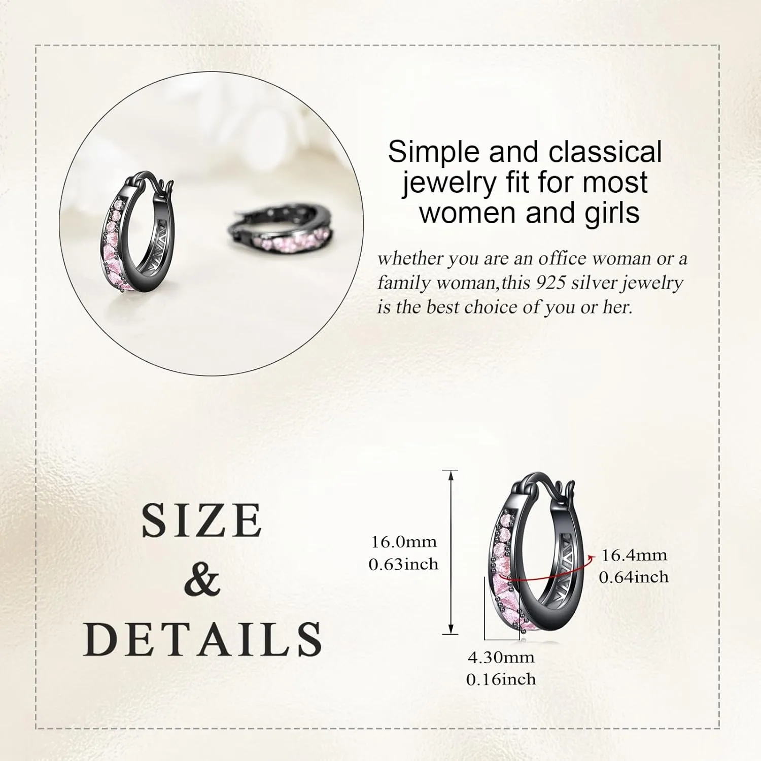 Sterling Silver Hoop Earrings Small Hoop Sun/Leaf/Triangle Huggie Earrings for Women Hypoallergenic