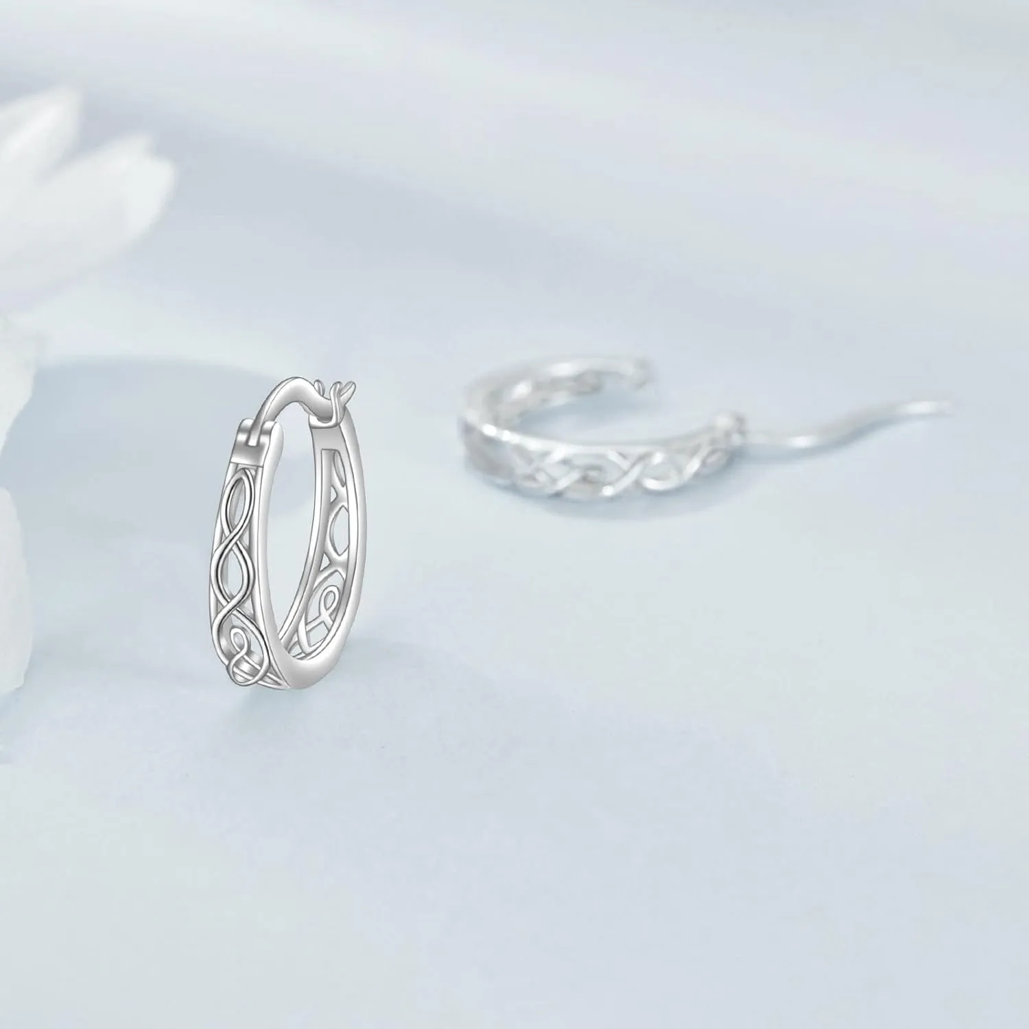 Sterling Silver Hoop Earrings Small Hoop Sun/Leaf/Triangle Huggie Earrings for Women Hypoallergenic