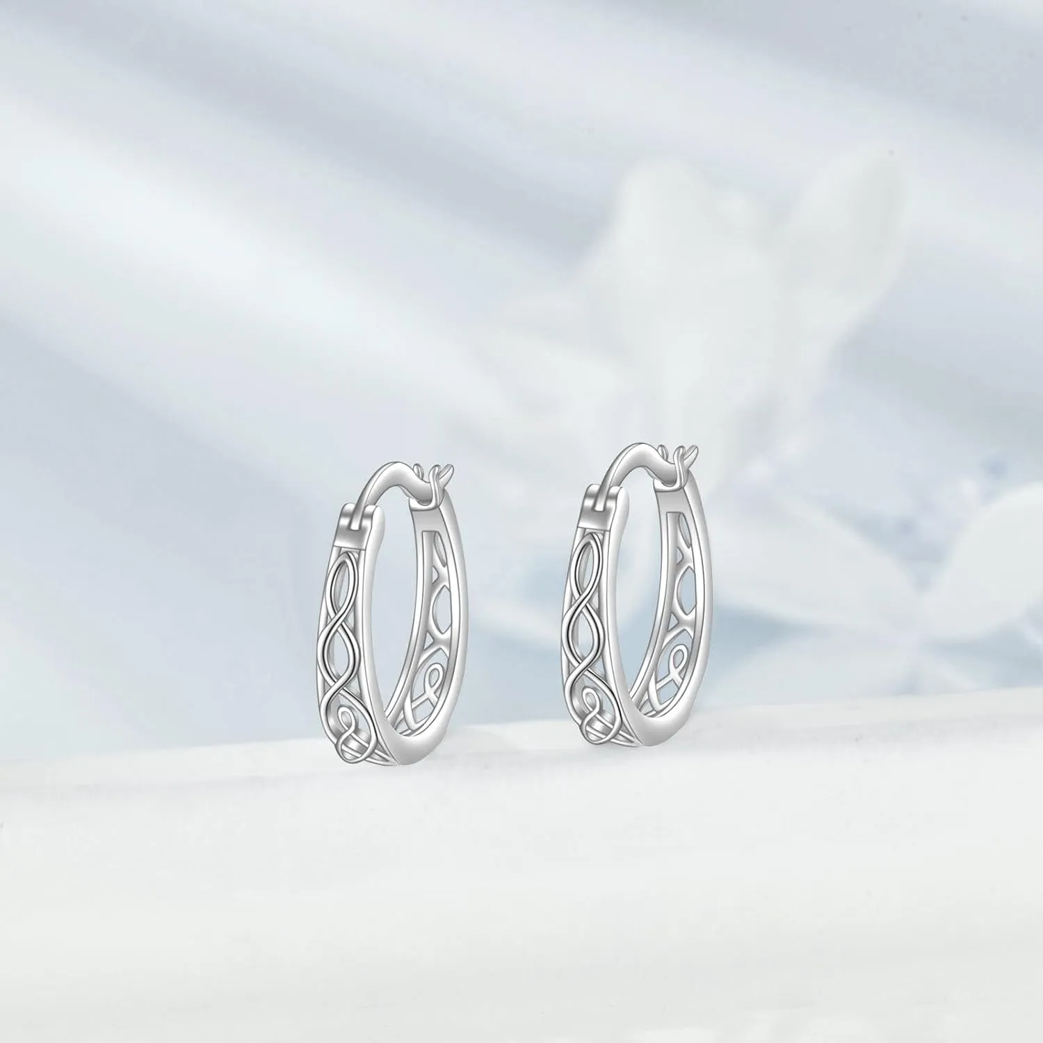 Sterling Silver Hoop Earrings Small Hoop Sun/Leaf/Triangle Huggie Earrings for Women Hypoallergenic