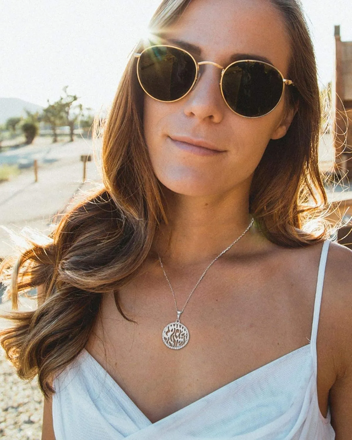 Sterling Silver Shema Israel Necklace for Women - Hebrew Prayer Pendant 'Hear O Israel'