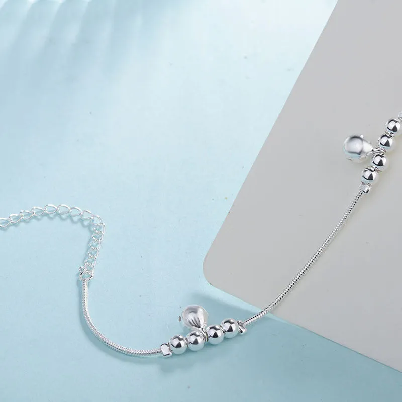 Sterling Silver Vintage Anklet With Bells