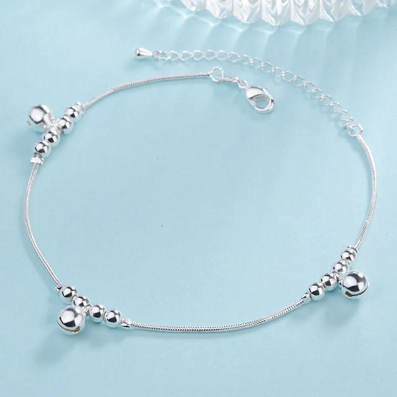 Sterling Silver Vintage Anklet With Bells