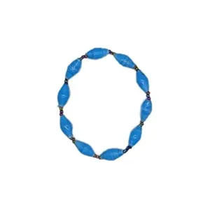 Stretch Bracelet - Turquoise Bead Bracelet - Recycled Paper Beaded Bracelet - Artisan Bracelet