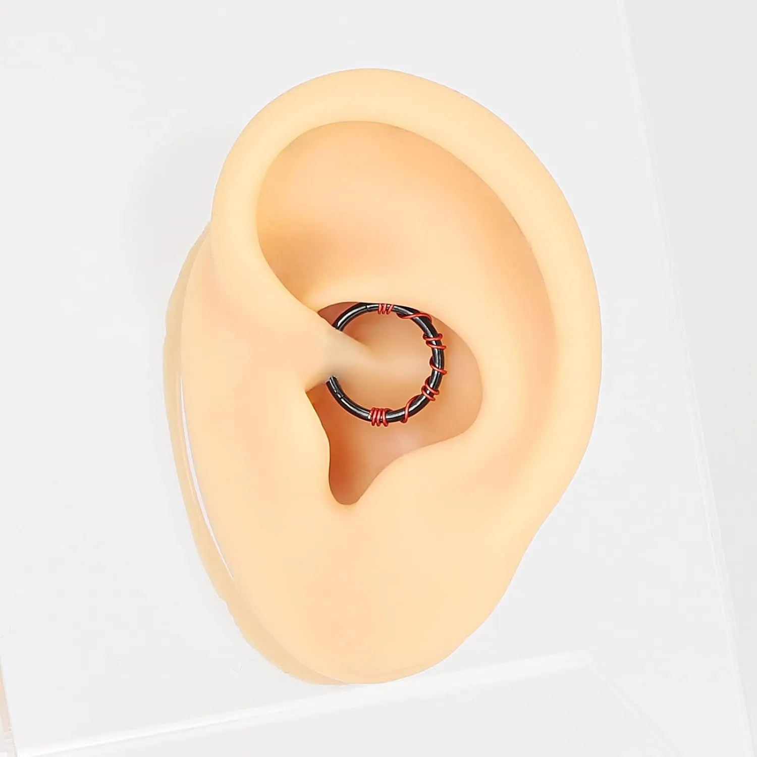 Stuppendux 2PC Steel Colored Coil Septum Clicker Ring Nose Ring Hoop Sleeper Hoop Earring Helix Rook Conch Cartilage Daith Tragus Earrings Nose Piercing Jewelry for Women Men