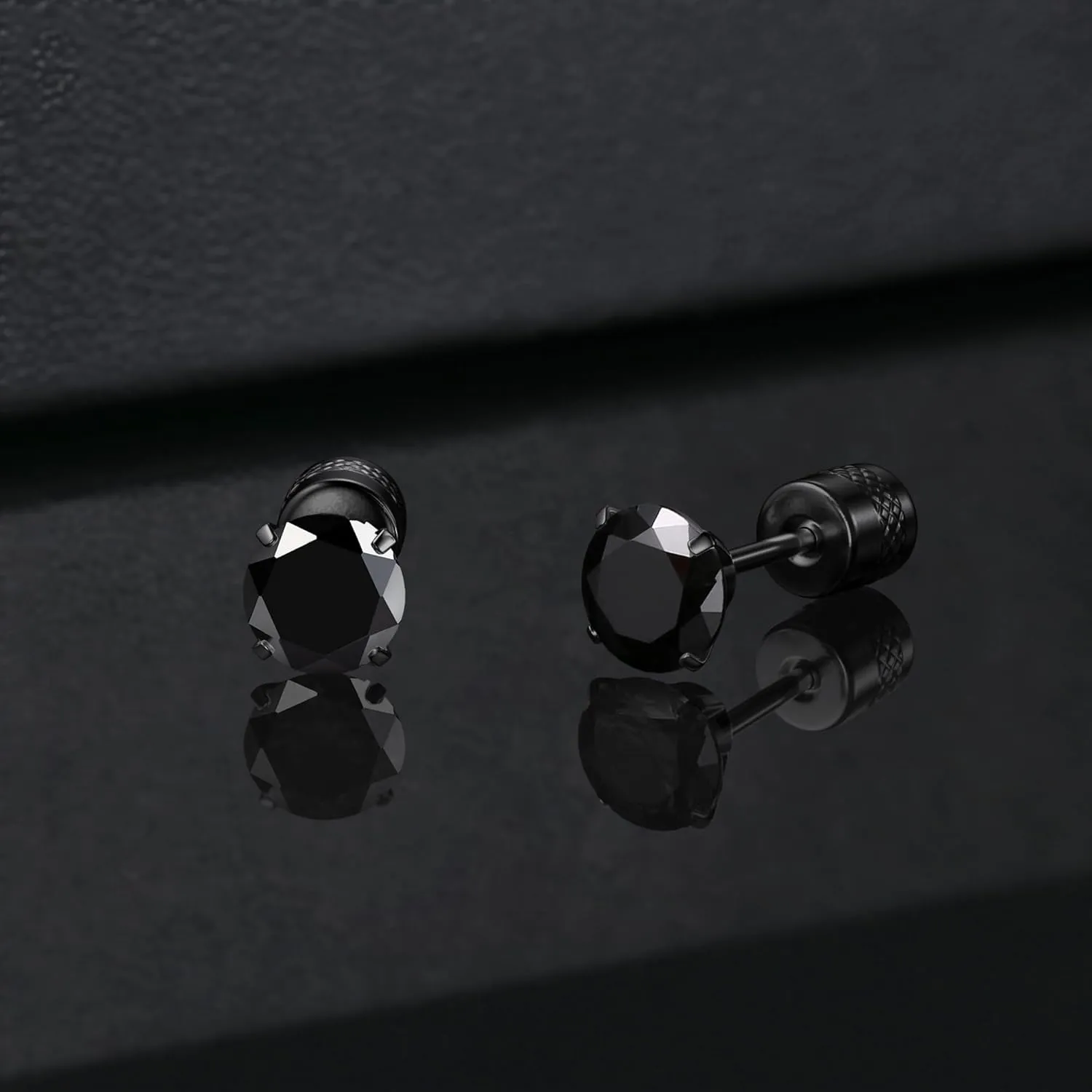 Subiceto Hypoallergenic G23 Implant Grade Titanium Screw Back Earrings 20G Pure Titanium Post for Sensitive Ears 5A Cubic Zirconia Titanium Earring Studs for Women Men Double Side Earrings Piercing Sleeper Studs Jewelry