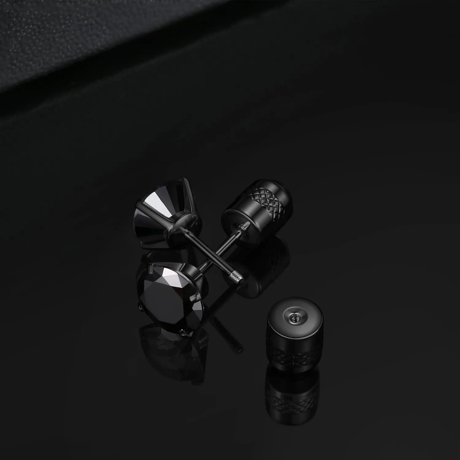 Subiceto Hypoallergenic G23 Implant Grade Titanium Screw Back Earrings 20G Pure Titanium Post for Sensitive Ears 5A Cubic Zirconia Titanium Earring Studs for Women Men Double Side Earrings Piercing Sleeper Studs Jewelry