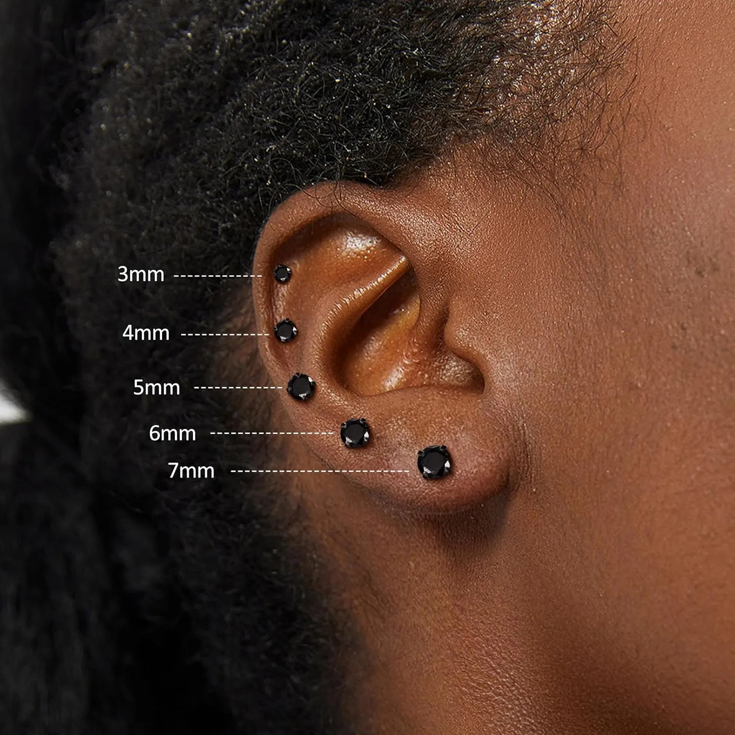 Subiceto Hypoallergenic G23 Implant Grade Titanium Screw Back Earrings 20G Pure Titanium Post for Sensitive Ears 5A Cubic Zirconia Titanium Earring Studs for Women Men Double Side Earrings Piercing Sleeper Studs Jewelry