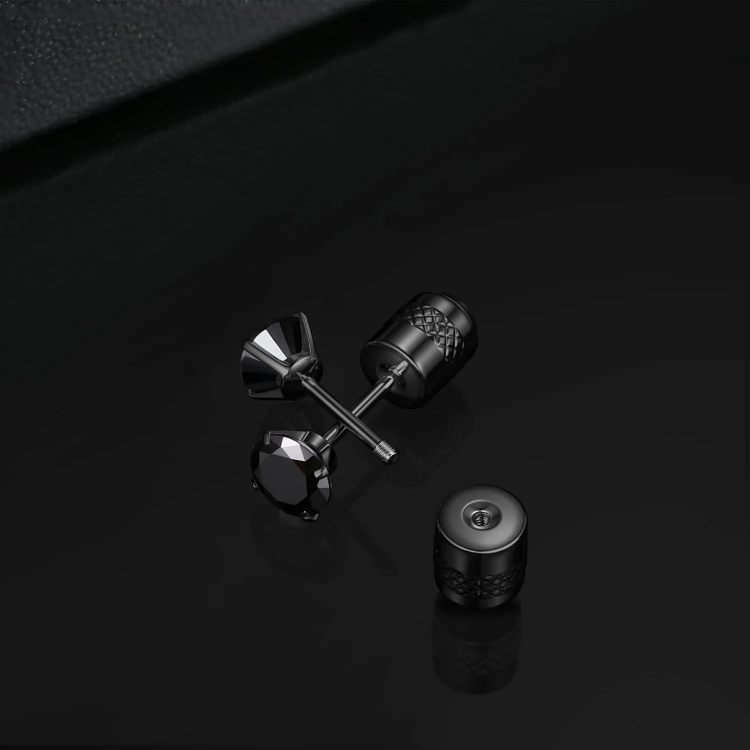 Subiceto Hypoallergenic G23 Implant Grade Titanium Screw Back Earrings 20G Pure Titanium Post for Sensitive Ears 5A Cubic Zirconia Titanium Earring Studs for Women Men Double Side Earrings Piercing Sleeper Studs Jewelry