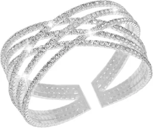 Suyi Rhinestone Bracelet for Women Silver Multilayer Cuff Bracelet Craystal Braidal Bracelets
