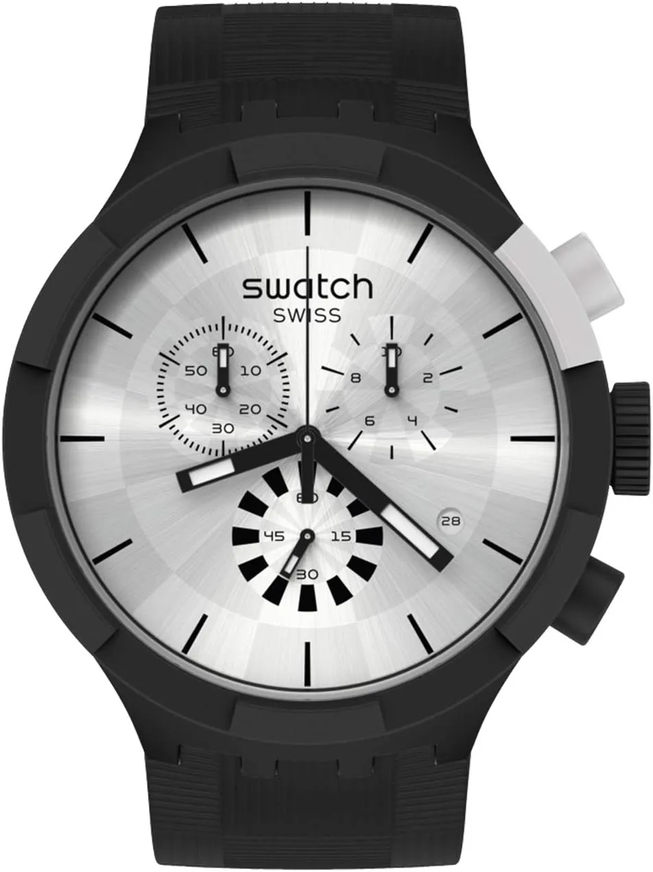 Swatch CHEQUERED SILVER Unisex Watch (Model: SB02B404)