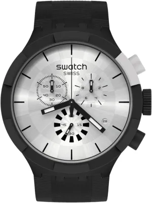 Swatch CHEQUERED SILVER Unisex Watch (Model: SB02B404)