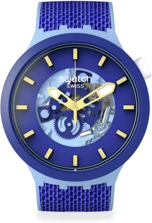 Swatch New Gent BIOSOURCED Bouncing Blue Quartz Watch