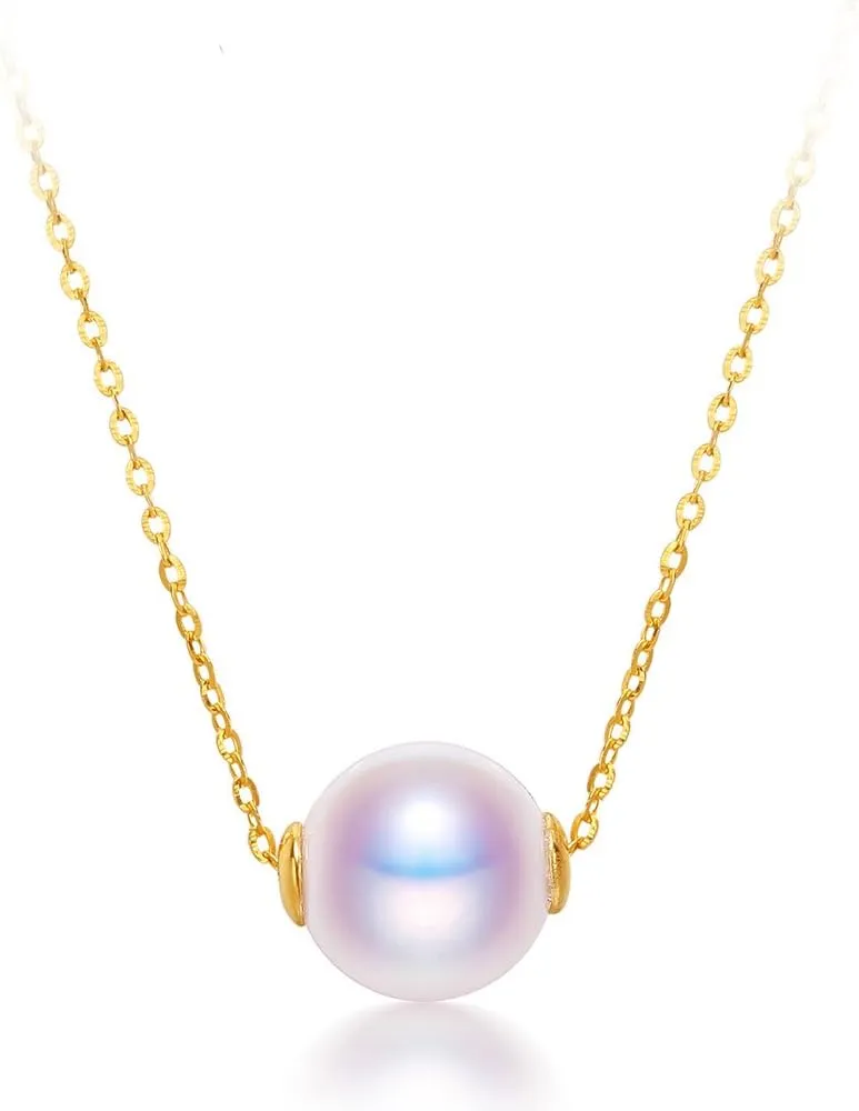 Tahitian Black Pearl/Akoya White Pearls Necklace Fine Jewellery Round AAAA  Pearl 18K Pearl Pendant Necklace Gifts for Women Her- Anniversary Birthday Fine Jewelry -Valentine's Day Mothers Day Gifts